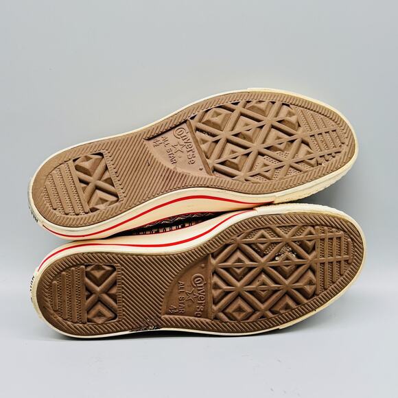 Converse All Star Shoes Womens 6.5 Brown Red Kimber Low Top Canvas Pattern - Picture 8 of 11